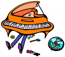 cartoon of a piano repairman